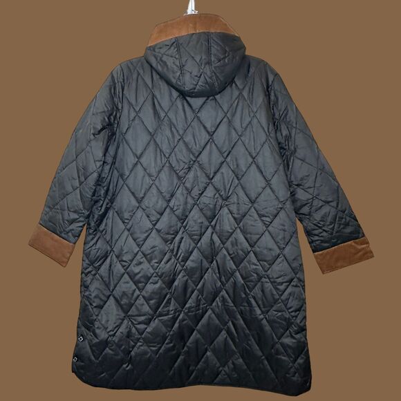 Barbour Mickley Quilted Jacket Black Ancient Full Zip Button Panel Women 2X NWT - Picture 4 of 14